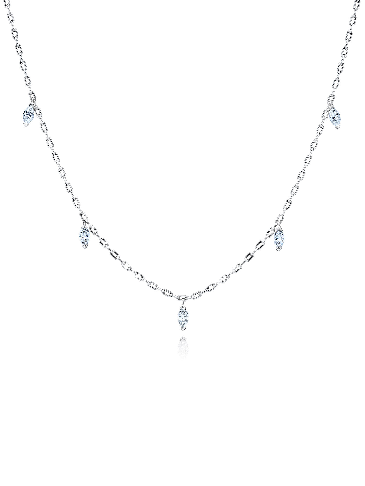 Marquise Diamond Petite Link Necklace
